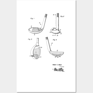 Golf Club Vintage Patent Hand Drawing Posters and Art